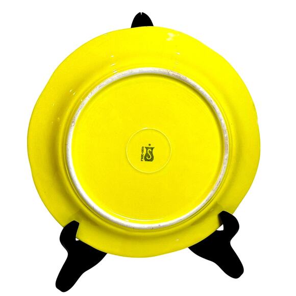 Secla Portugal Majolica Yellow Cabbage Pottery Dinner Plate-MidCentury-Excellent - Picture 3 of 4